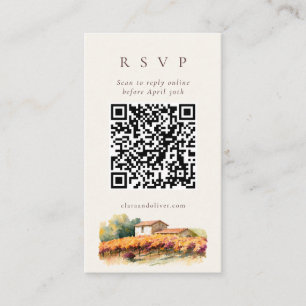Tuscany Vineyard Autumn Harvest QR Code RSVP Card