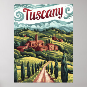 Tuscany vintage poster