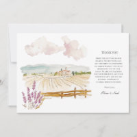 Tuscany Watercolor Italian Thank you Card