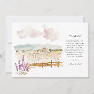 Tuscany Watercolor Italian Thank you Card