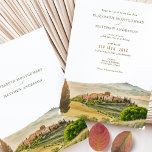 Tuscany Watercolor Italy Destination Wedding Invitation<br><div class="desc">Tuscany Wedding Invitation, beautifully painted in watercolors. This stunning invitation features a typical Tuscany skyline with rolling hills, cypress trees, and a charming villa. Our invitation is customisable, so you can easily edit the text to fit your wedding details. Choose from a variety of font styles and colours to match...</div>