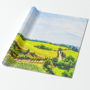 Tuscany watercolor painting #3 wrapping paper