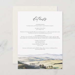 TUSCANY Watercolor Skyline Travel Details Card