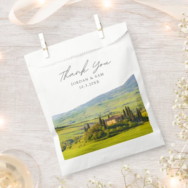 Tuscany Wedding Favour Italy Thank You Photo Bag (Clipped)