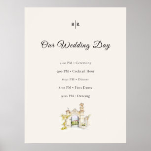 Tuscany Wedding Timeline Poster Order of Events