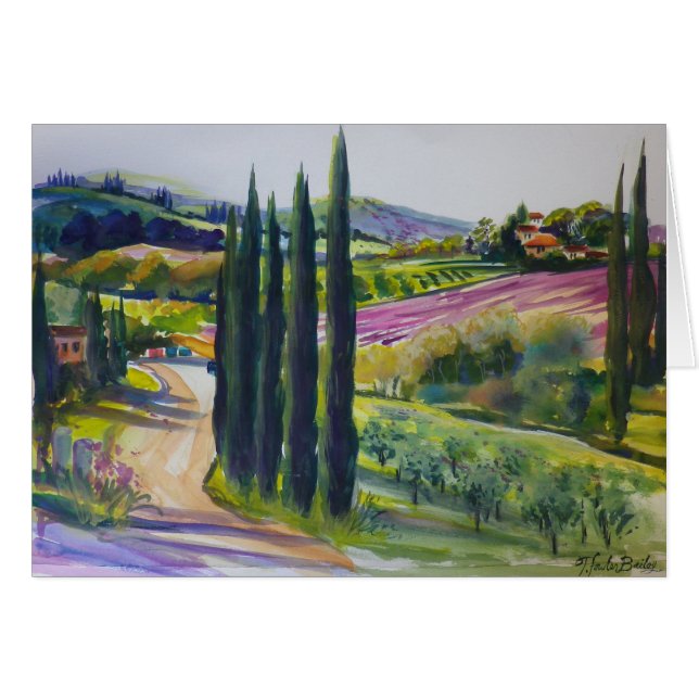 Tuscany Where I Painted Plein Air Blank CARD (Front Horizontal)