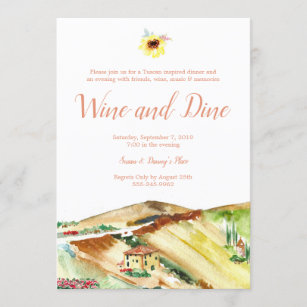 Tuscany Wine and Dine Dinner Party Invitation