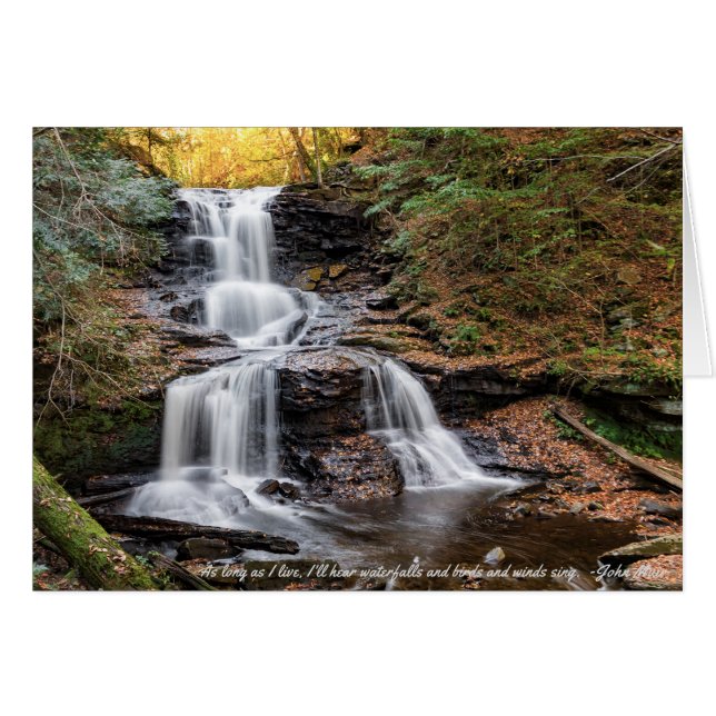 Tuscarora Falls at Ricketts Glen Note Card (Front Horizontal)