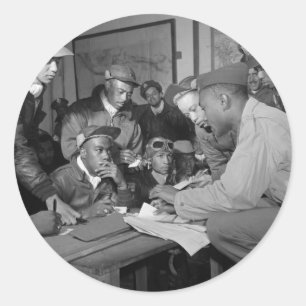 Tuskegee Airmen 332nd Fighter Group Pilots Classic Round Sticker