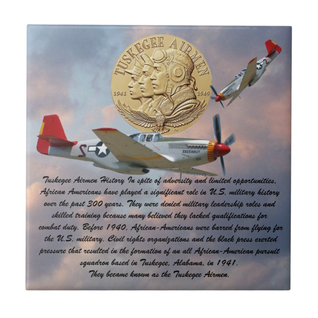TUSKEGEE AIRMEN COIN      CERAMIC TILE (Front)