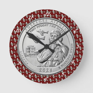 Tuskegee Airmen COIN Round Clock