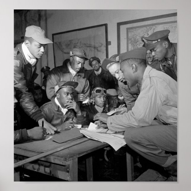 Tuskegee Airmen Planning Session - Italy - 1945 Poster (Front)