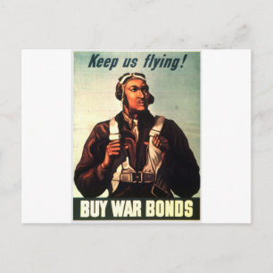 Tuskegee Airmen, Red Tail War-bond Postcard