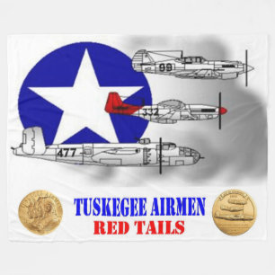 TUSKEGEE AIRMEN (The RED TAILS) Fleece Blanket