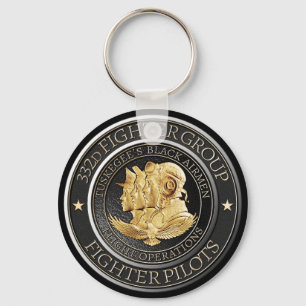 Tuskegee Red Tail Airmen 332d Fighter Group Key Ring
