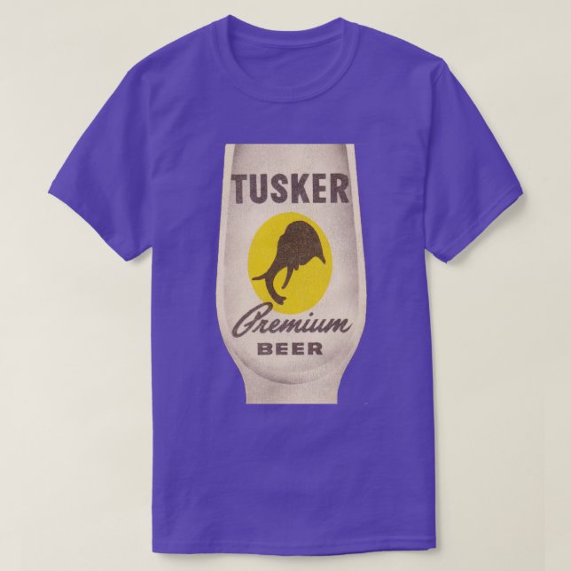 Tusker Premium Beer Retro Defunct Breweriana T-Shirt (Design Front)