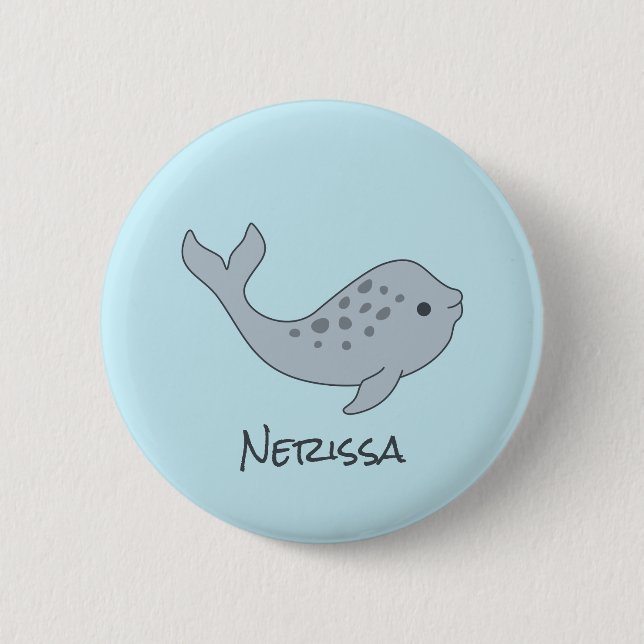 Tuskless Narwhal Name Button (Front)