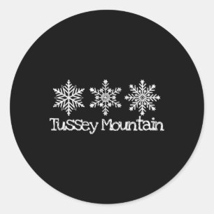 Tussey Mountain Skier Ski Skiing Snowflakes Winter Classic Round Sticker