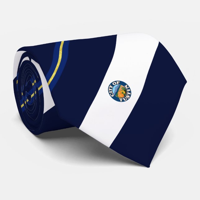 Tustin (California) city flag Neck Tie (Rolled)