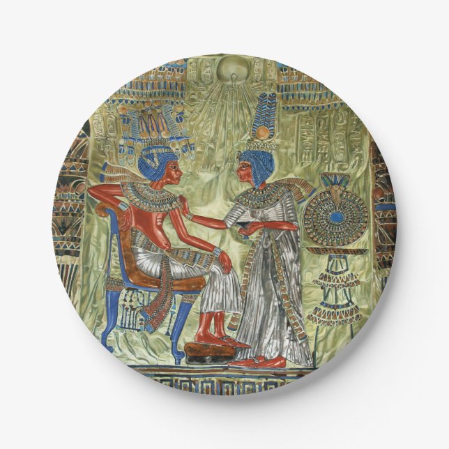 Tutankhamon’s throne paper plate (Front)