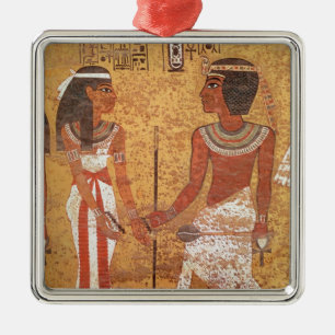 Tutankhamun and his wife, Ankhesenamun Metal Tree Decoration
