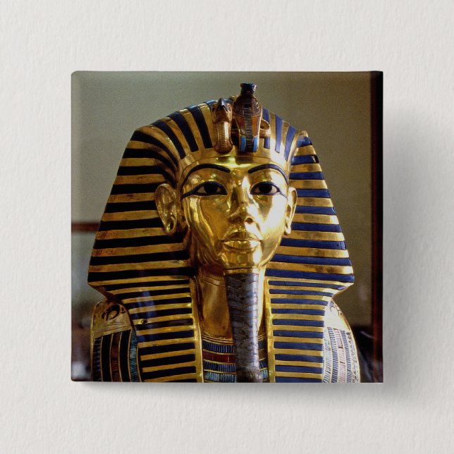 Tutankhamun - Burial mask 15 Cm Square Badge (Front)
