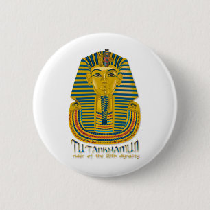 Tutankhamun mummy, the ancient King Tut of Egypt 6 Cm Round Badge