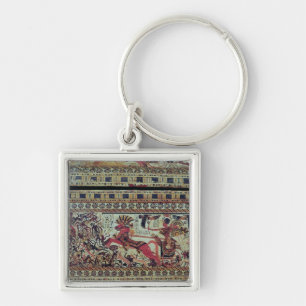 Tutankhamun  on his chariot attacking Africans Key Ring