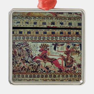 Tutankhamun  on his chariot attacking Africans Metal Ornament