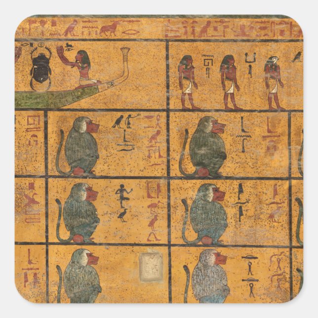 Tutankhamun Tomb, West Wall Square Sticker (Front)