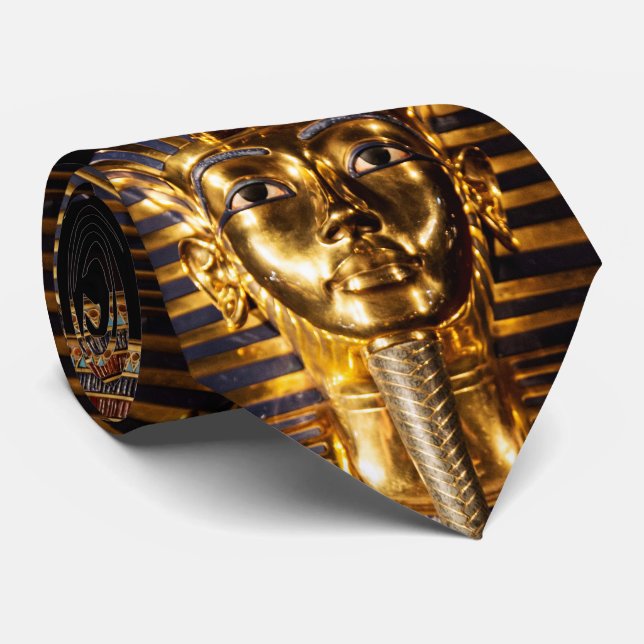 Tutankhamun's Golden Mask Tie (Rolled)