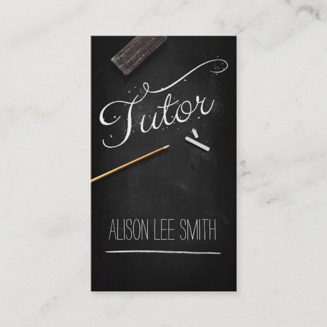 Tutor chalkboard business card (Front)