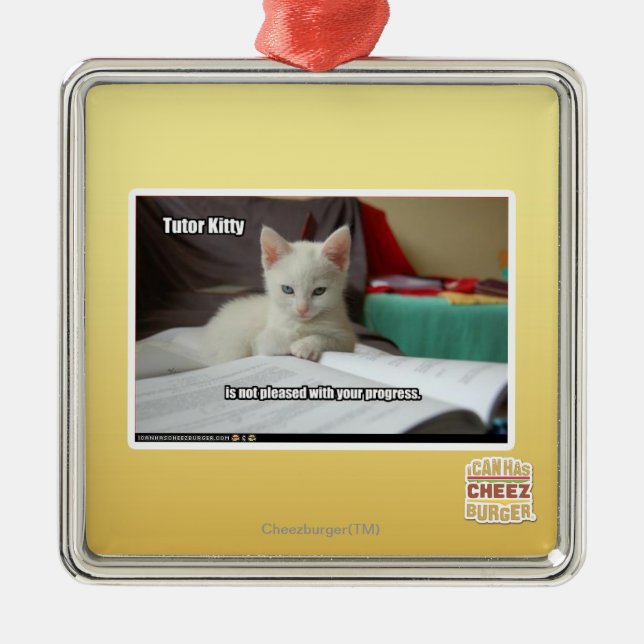 Tutor Kitty Metal Ornament (Front)