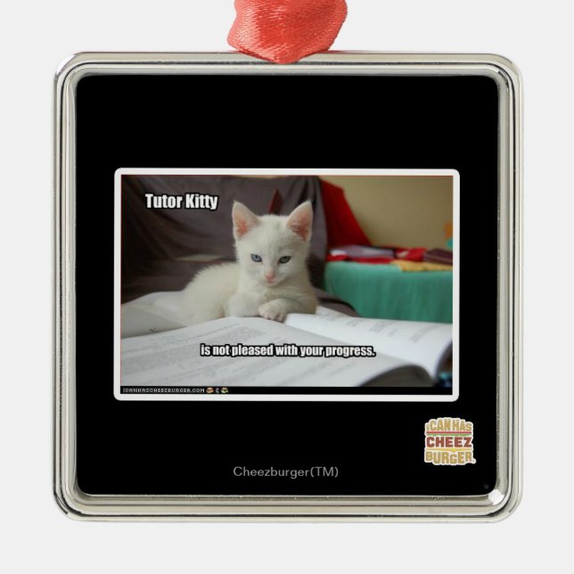 Tutor Kitty Metal Ornament (Front)