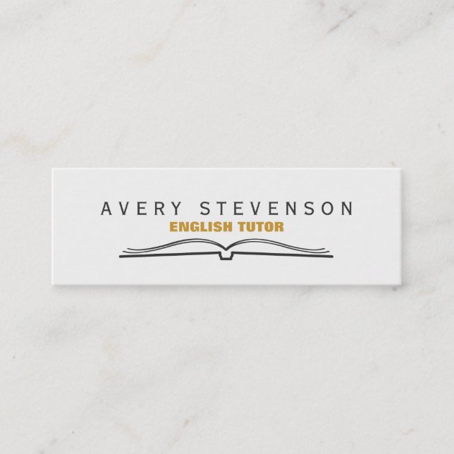 Tutor Open Book Mini Business Card (Front)