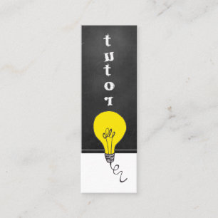Tutor Or Teacher Light Bulb Chalkboard Whimsical Mini Business Card