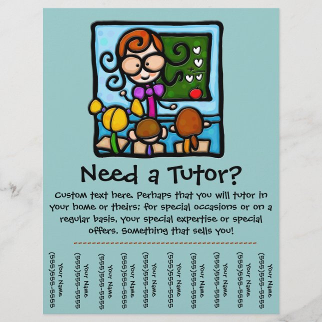 Tutor promotional tear sheet flyer (Front)