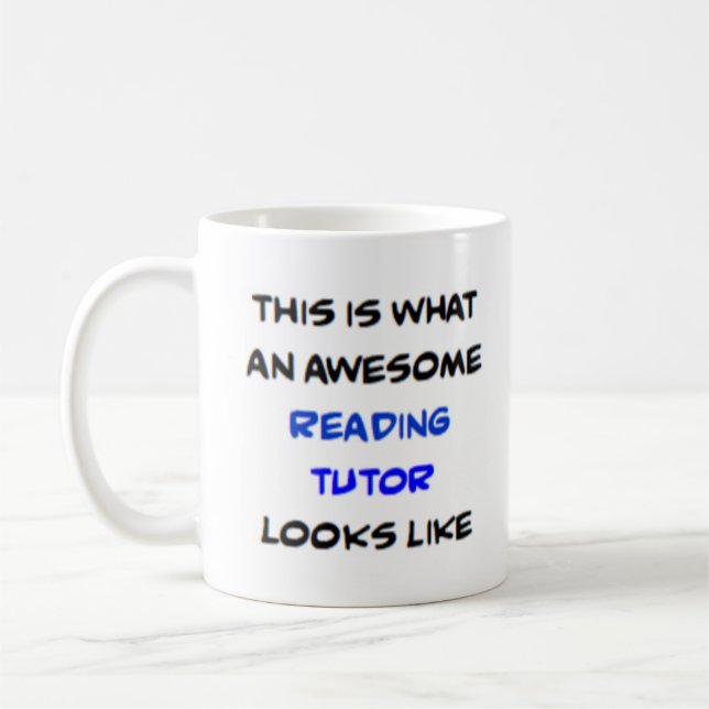 tutor reading, awesome coffee mug (Left)