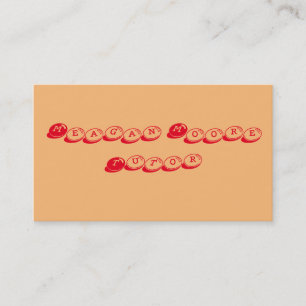Tutor Red and Peach Business Card