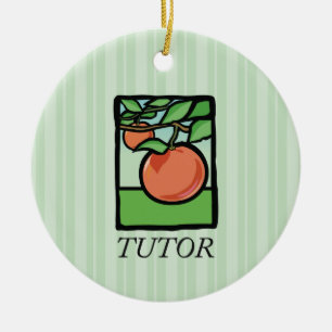 Tutor, Teacher Thank You, Apple Ceramic Ornament