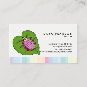 Tutor Tuition Tutoring Cartoon Ladybug Business Card