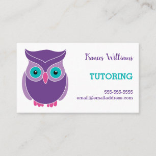 Tutoring Appointment Reminder Purple Owl Card