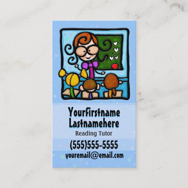 Tutoring.Tutor.Appointment reminder.Custom text Appointment Card (Front)
