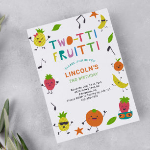Tutti Fruitti 2nd Birthday Cute Summer Fruits Invitation