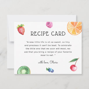 Tutti Fruitti Baby Shower Recipe Card