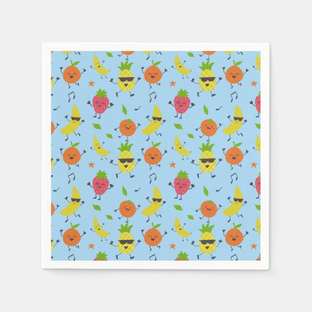 Tutti Fruitti Birthday Pattern Cute Fruits Napkin (Front)