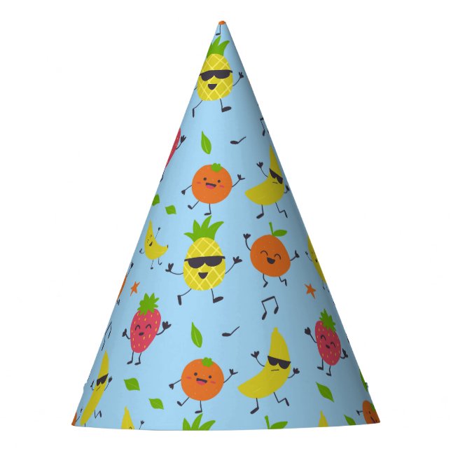 Tutti Fruitti Birthday Pattern Cute Fruits Party Hat (Front)