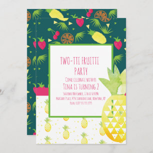 Tutti Fruitti Tropical Double Pattern Invitation