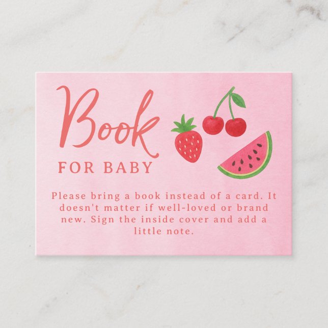 Tutti Frutti Baby Shower  Enclosure Card (Front)