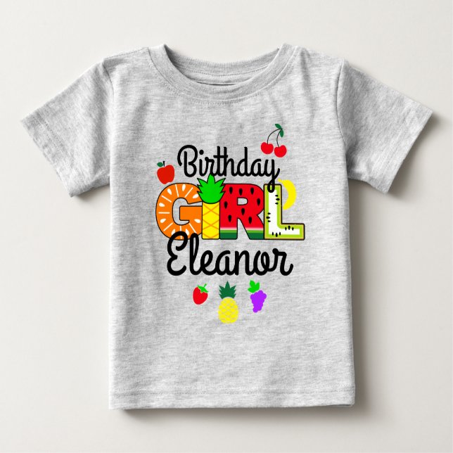 Tutti frutti Birthday Girl  Baby T-Shirt (Front)